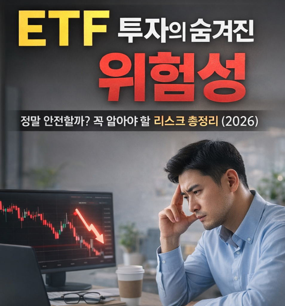 ETF 투자의 시장 리스크, 환율 리스크, 유동성 리스크를 설명한 이미지

